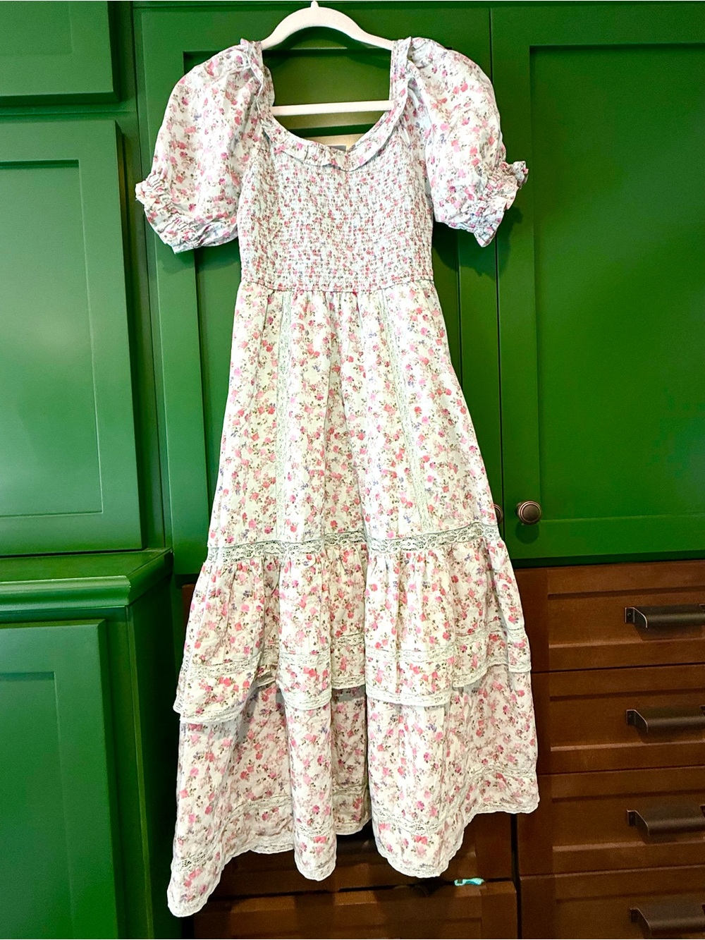Love Shack Fancy x Target  Floral Puff-Sleeve Smocked Midi Dress